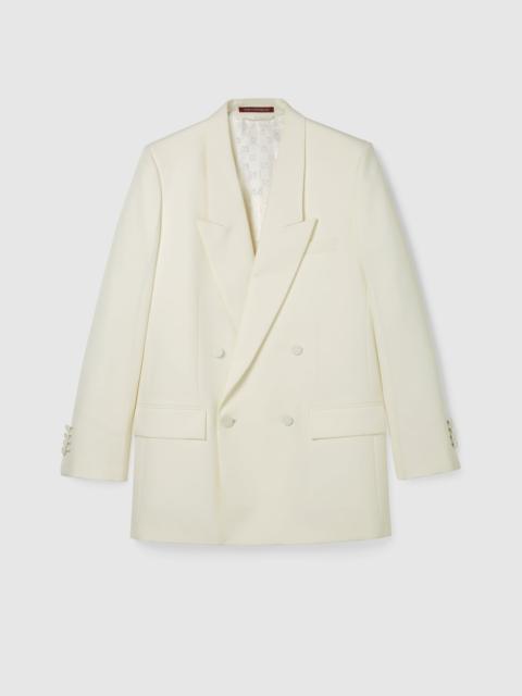 Double-breast technical panama jacket