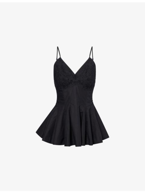 Embroidered Bustier Cotton Camisole Top