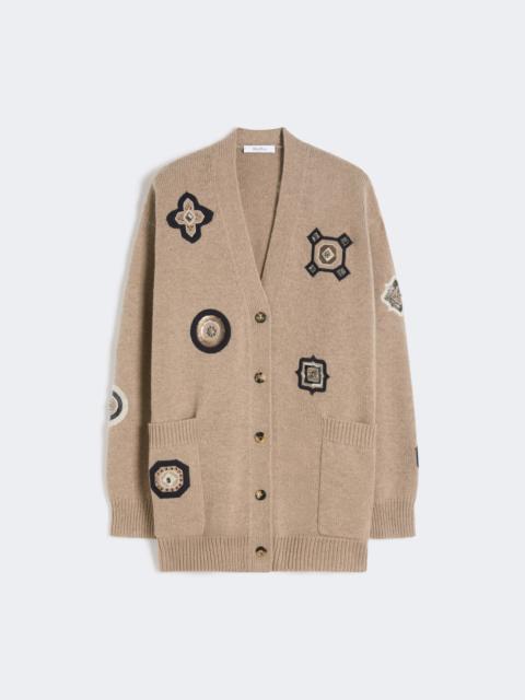 Long wool and cashmere cardigan - SAND