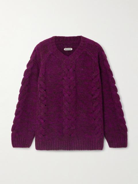Eiderdown Cable-knit Alpaca, Mohair And Silk-blend Sweater