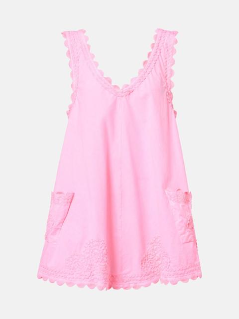 Embroidered cotton poplin minidress