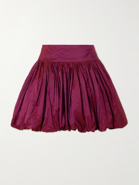 Wilder Gathered Taffeta Mini Skirt