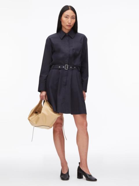 Belted Structured Cotton Shirt Dress