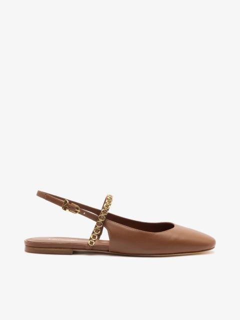 Georgina Milanina Ballet Flat In Caramel Leather