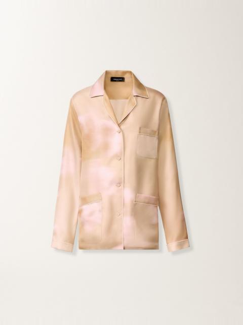Printed silk twill shirt