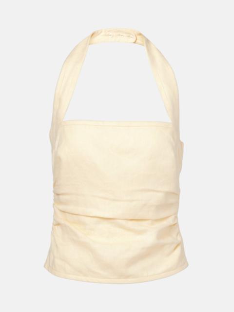 Jerry ruched linen top