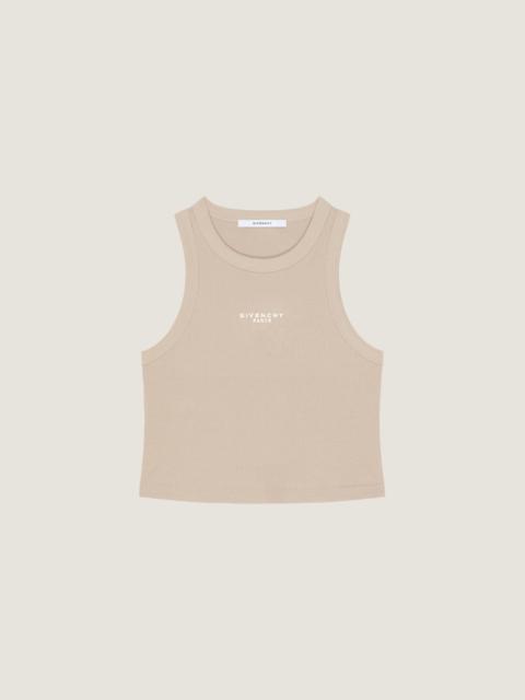 CROPPED TANK TOP IN COTTON WITH GIVENCHY PARIS PRINT