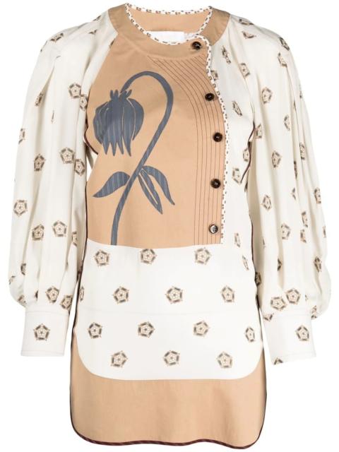 patchwork printed blouse