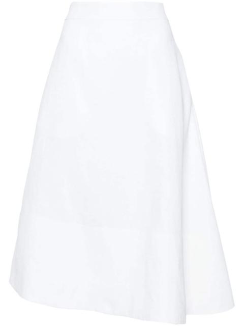 asymmetric linen midi skirt