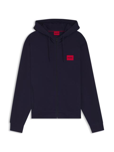 COTTON-TERRY ZIP-UP HOODIE WITH LOGO LABEL