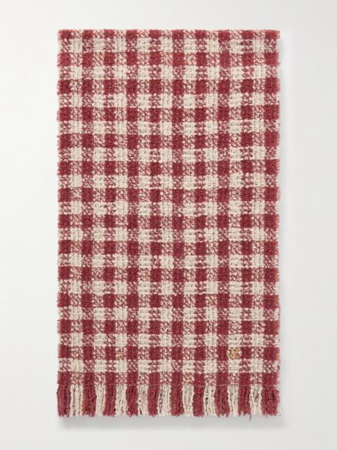 Fringed Metallic Cashmere-blend Bouclé Scarf