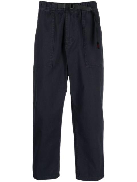 elasticated drawstring-waistband trousers