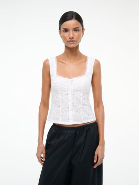 STAUD LOU TOP WHITE EYELET