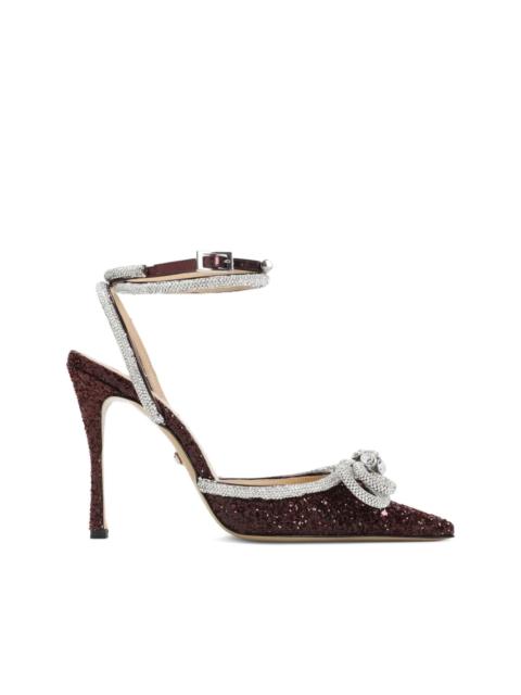 110mm Double Bow crystal-embellished pumps