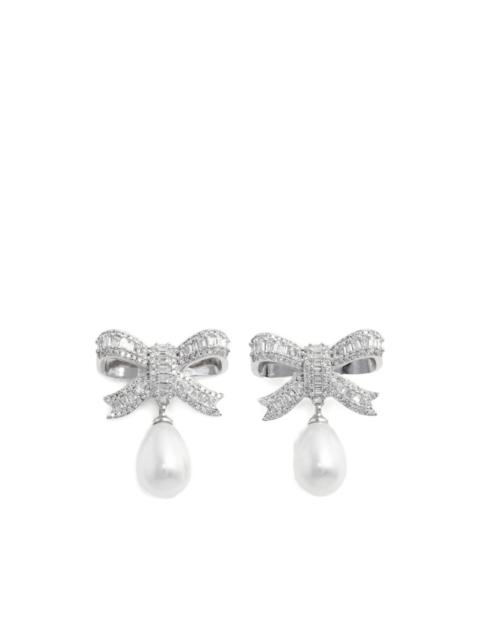 crystal-embellished bow earrings