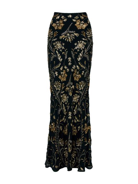 MEDINA FLORAL-EMBELLISHED MAXI SKIRT