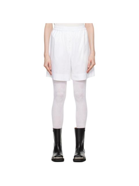 White Argyle Pyjama Shorts