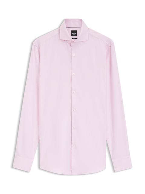 SLIM-FIT SHIRT IN STRUCTURED WRINKLE-FREE COTTON