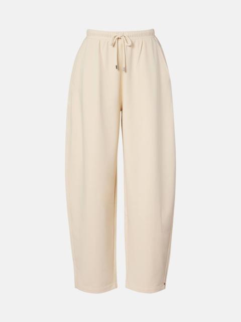 Cotton-blend jersey wide-leg sweatpants