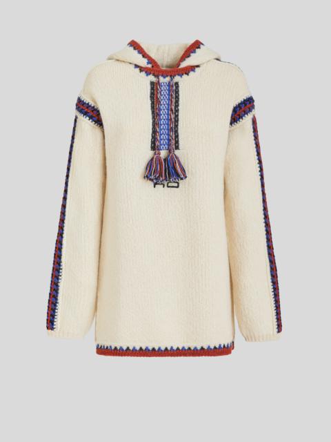 JACQUARD JUMPER WITH HOOD