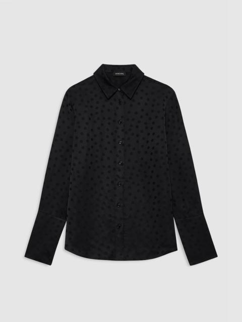 Amanda Shirt - Black Dot Jacquard