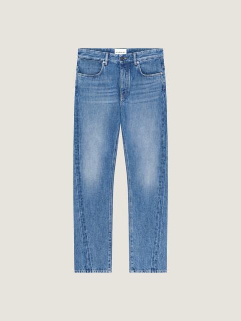 COUTURE SEAM STRAIGHT FIT SHADOW WASHED JEANS