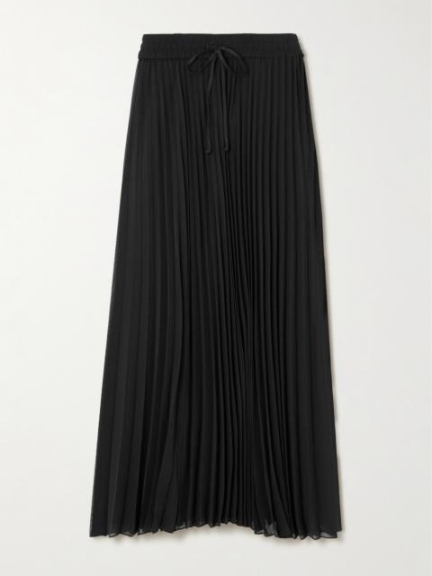 Pleated Chiffon Maxi Skirt