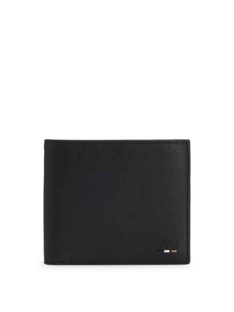 GRAINED FAUX-LEATHER WALLET WITH LOGO TRIM