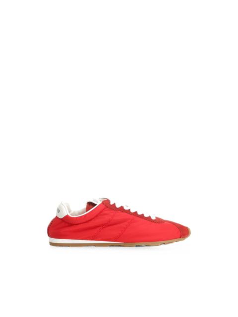 Plume technical fabric and suede sneakers