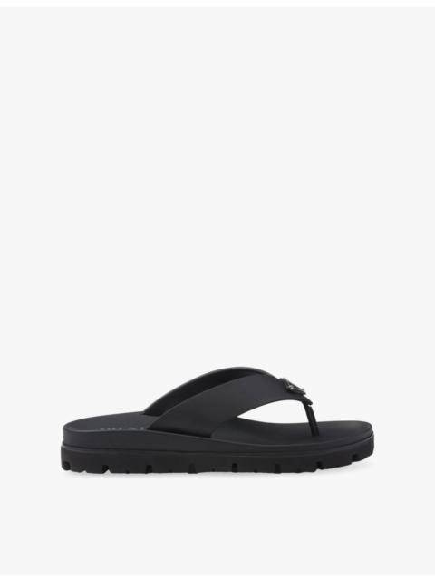 Triangle-Logo Rubber Thong Sandals