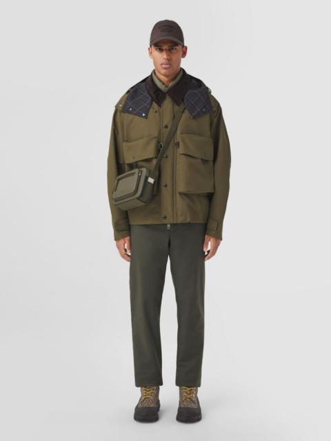 Contrast Sole Monogram Print Leather Boots