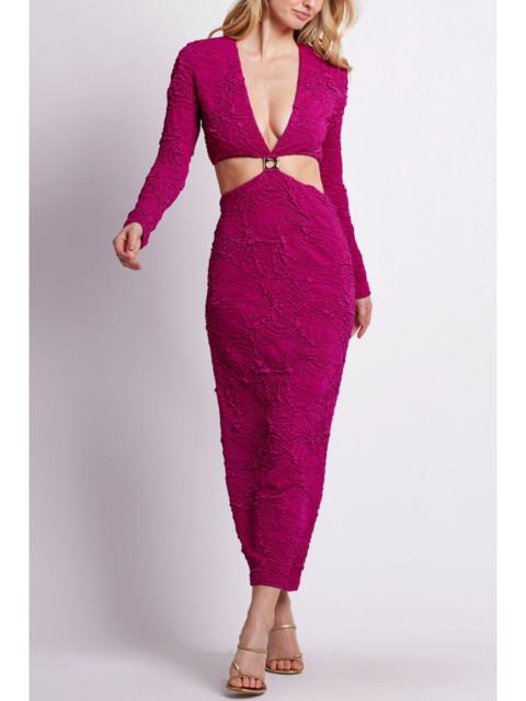 Jacquard Cut-Out Maxi Dress