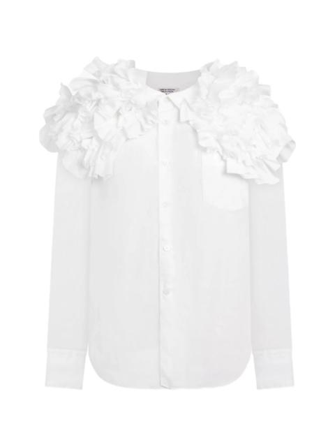 ruffled-collared shirt