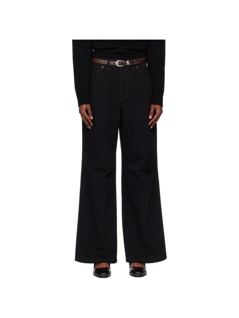 Black Oversized Wide-Leg Denim Jeans