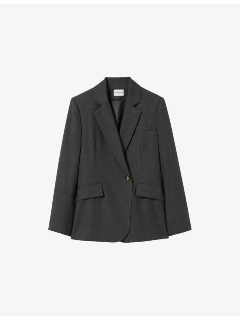 Tailored Lapel-Collar Single-Breasted Woven Blazer