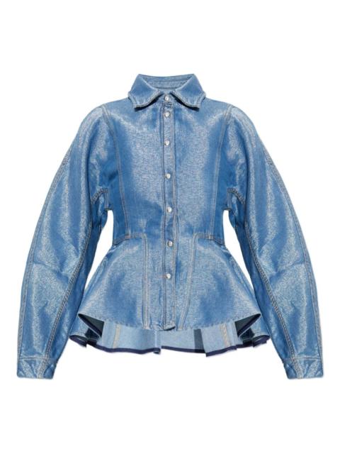 buttonned peplum denim jacket
