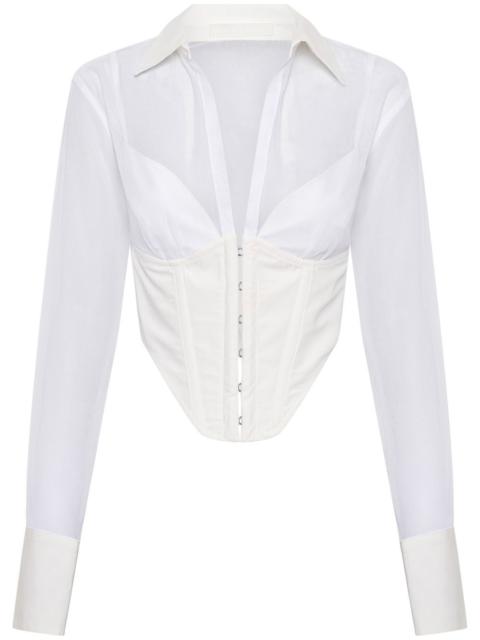 corset-bodice long-sleeve top