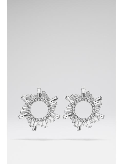 BEGUM EARRINGS WHITE CRYSTALS WITH SILVER BASE