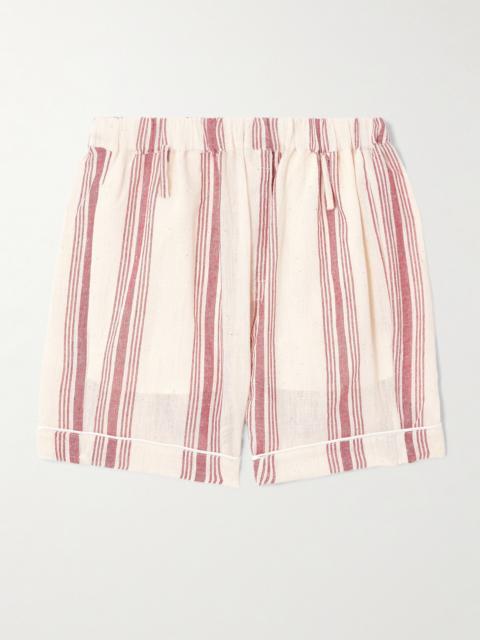 Striped Cotton-gauze Shorts