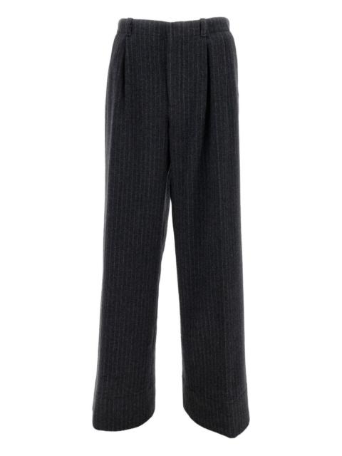 pinstripe pleated trousers