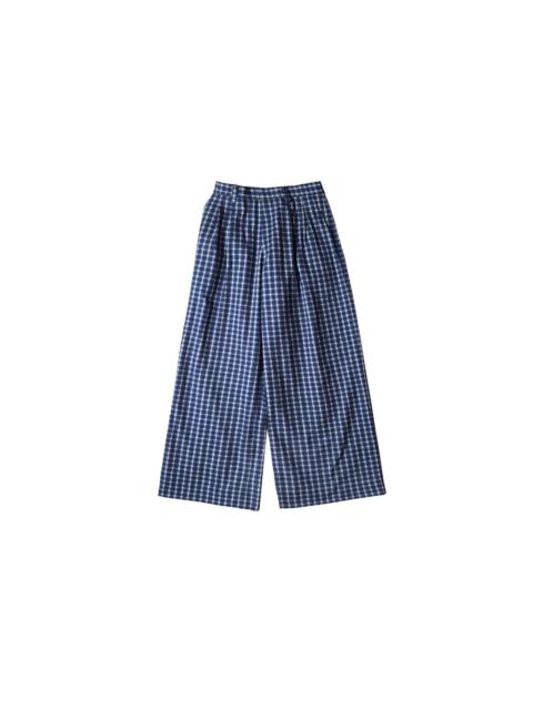 ERL Check Pleated Tailored Pants Navy