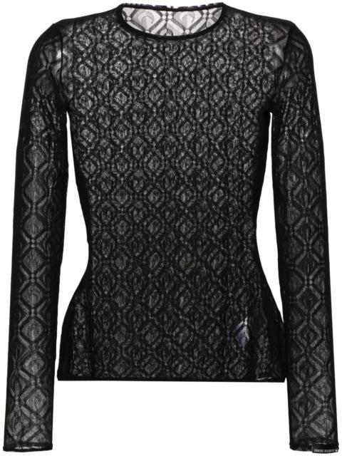 Moon Diamant-jacquard top