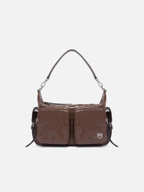 MEDIUM LEATHER CARGO BAG WITH POCKETS