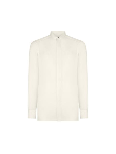 PERFORATED DOT SILK TWILL SLIM FIT EVENING SHIRT