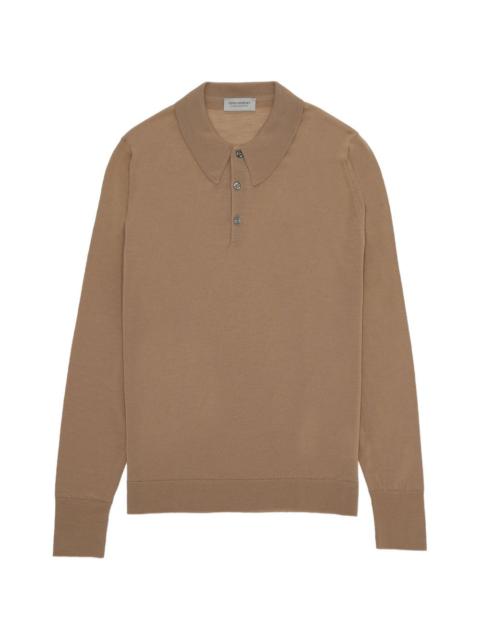 Long-sleeve polo sweater