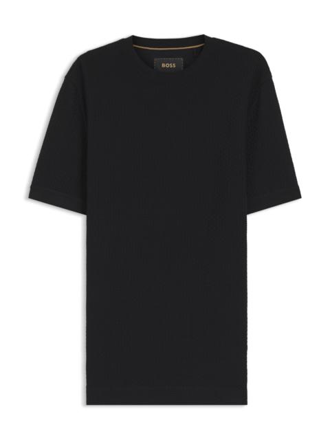 BASKET-WEAVE T-SHIRT IN MERCERISED COTTON