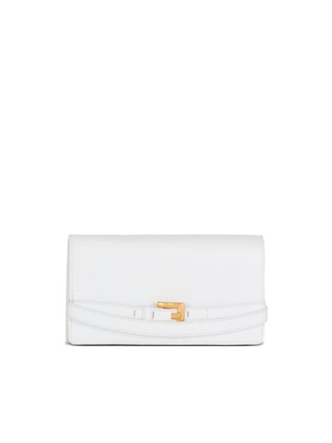 belt-detail clutch bag