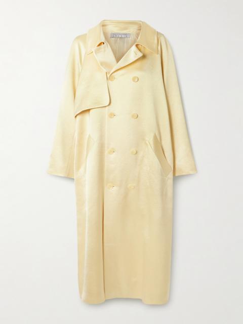 Double-breasted Satin-twill Trench Coat