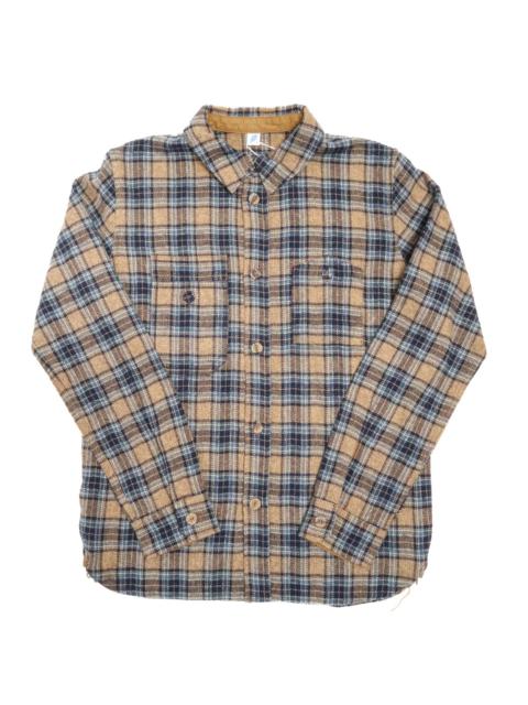 Cotton Tweed Check Double Pocket Shirt Beige