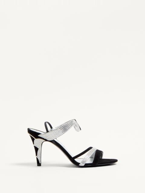 L'UNE ET L'AUTRE SUEDE SANDAL WITH CRYSTALS 85MM
